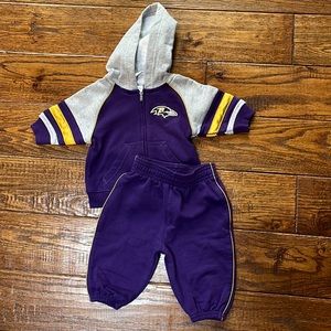 NFL TEAM Apparel- Baltimore Ravens 0-3 months Sweatsuit!